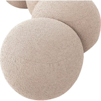 Apollo Beige Boucle Fabric Bench