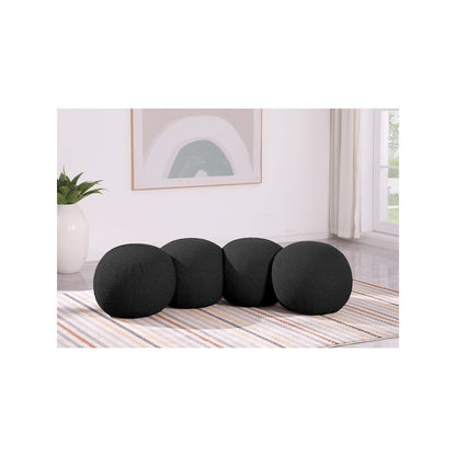 Apollo Black Boucle Fabric Bench