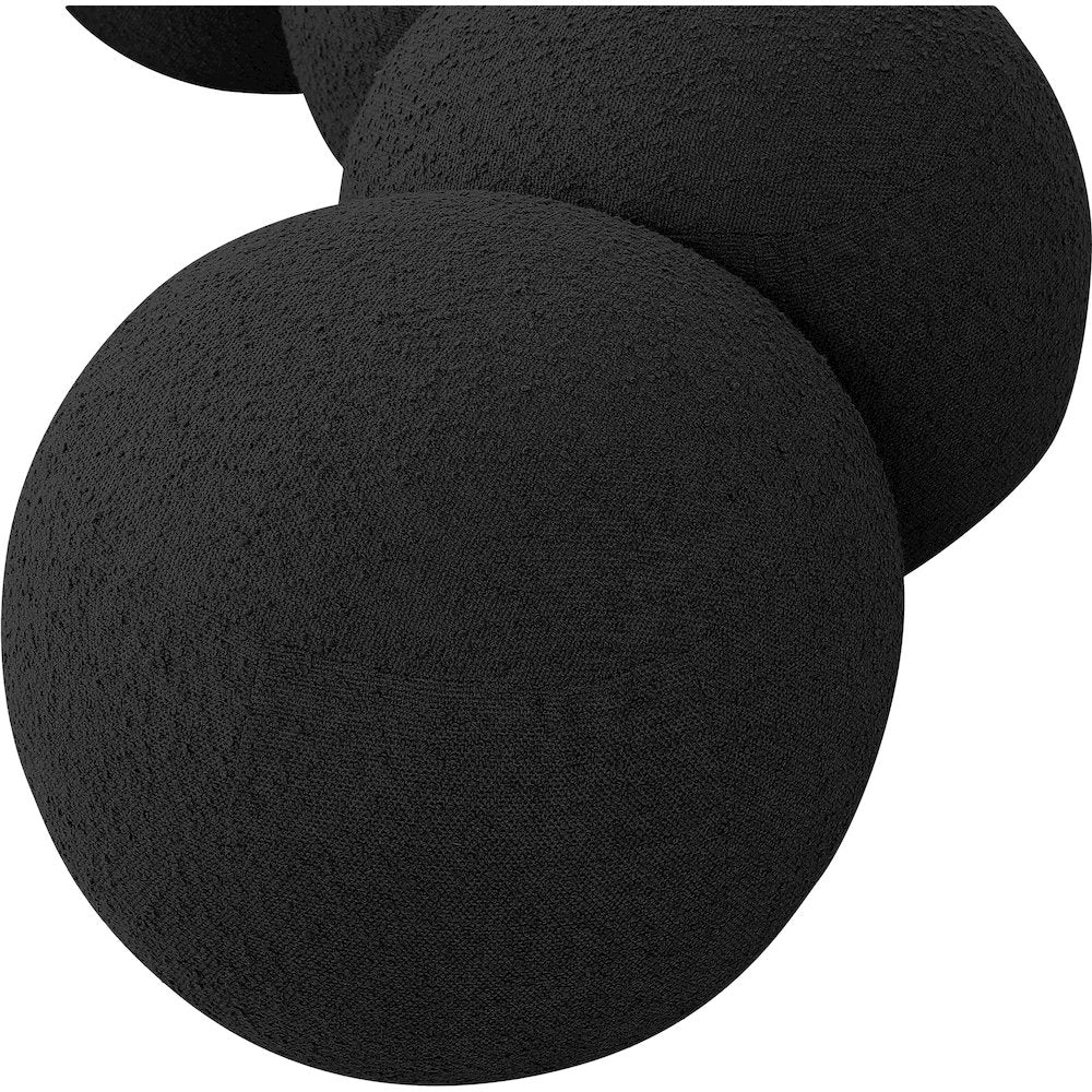 Apollo Black Boucle Fabric Bench