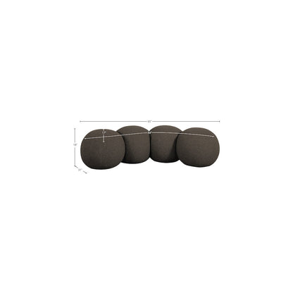 Apollo Brown Boucle Fabric Bench