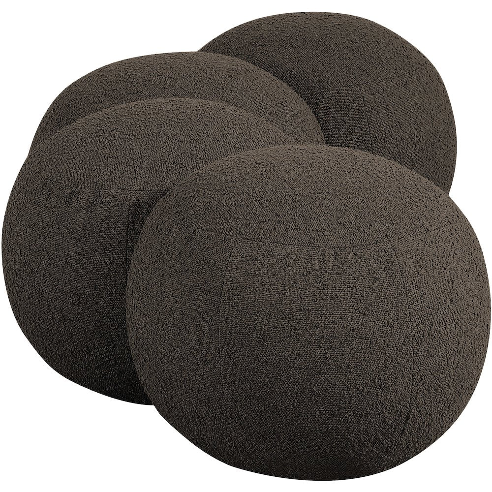 Apollo Brown Boucle Fabric Bench