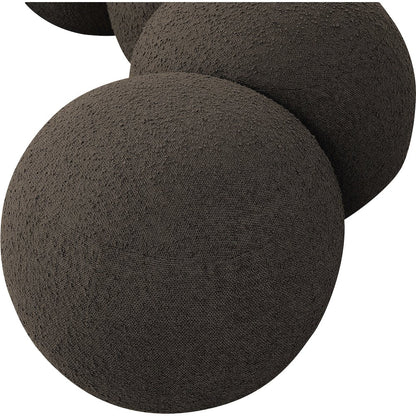 Apollo Brown Boucle Fabric Bench