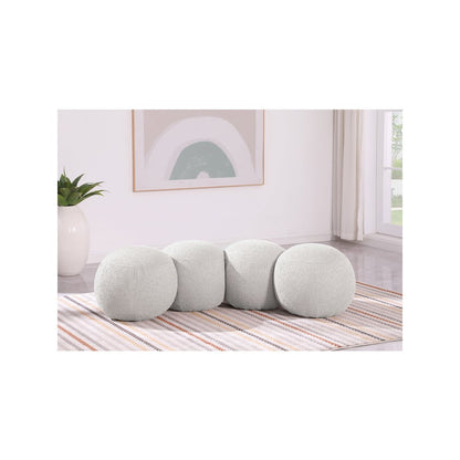 Apollo Cream Boucle Fabric Bench