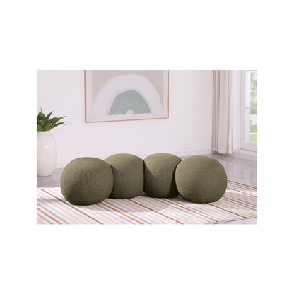 Apollo Olive Boucle Fabric Bench