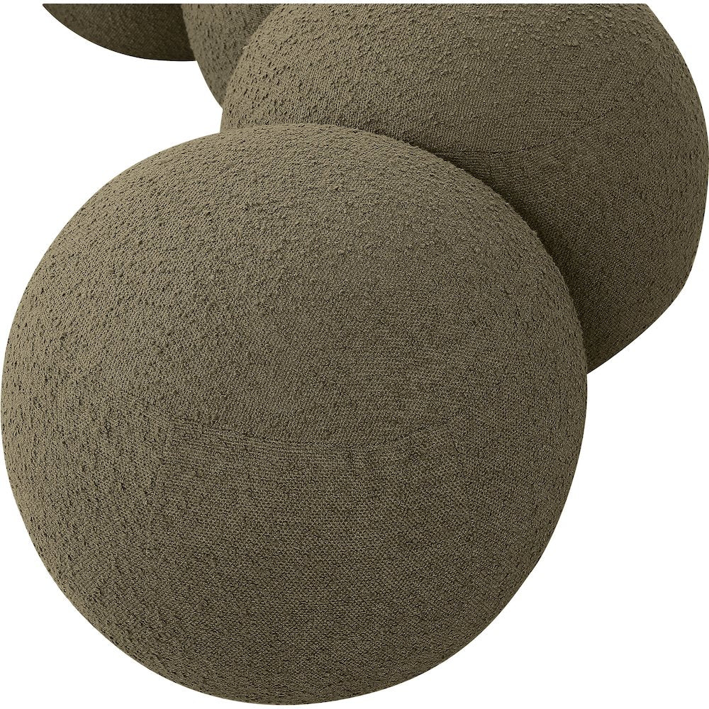 Apollo Olive Boucle Fabric Bench