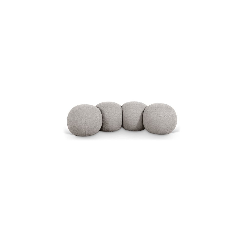 Apollo Taupe Boucle Fabric Bench