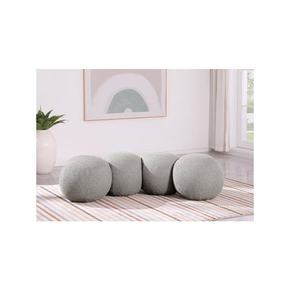 Apollo Taupe Boucle Fabric Bench