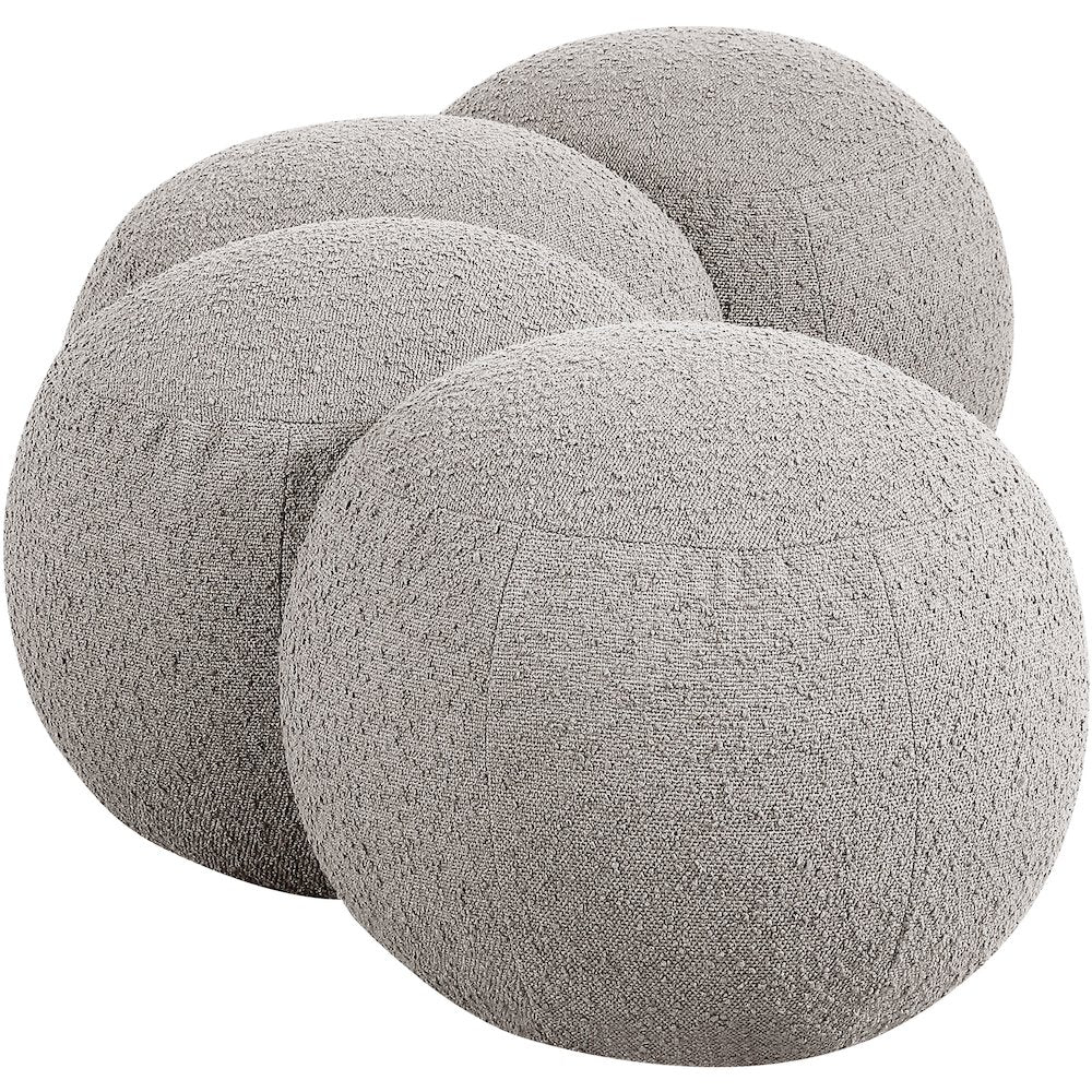 Apollo Taupe Boucle Fabric Bench