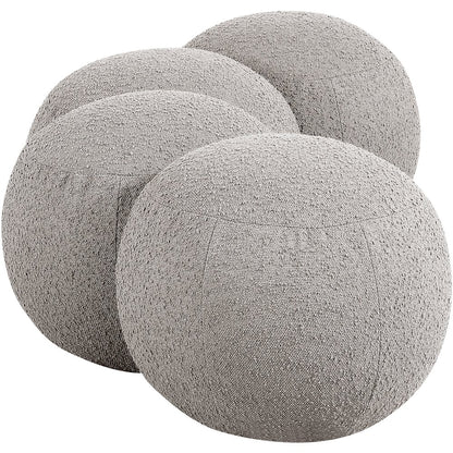 Apollo Taupe Boucle Fabric Bench