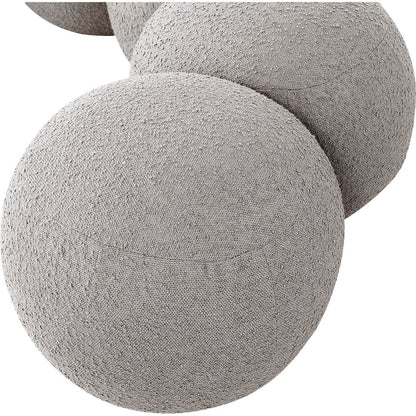 Apollo Taupe Boucle Fabric Bench
