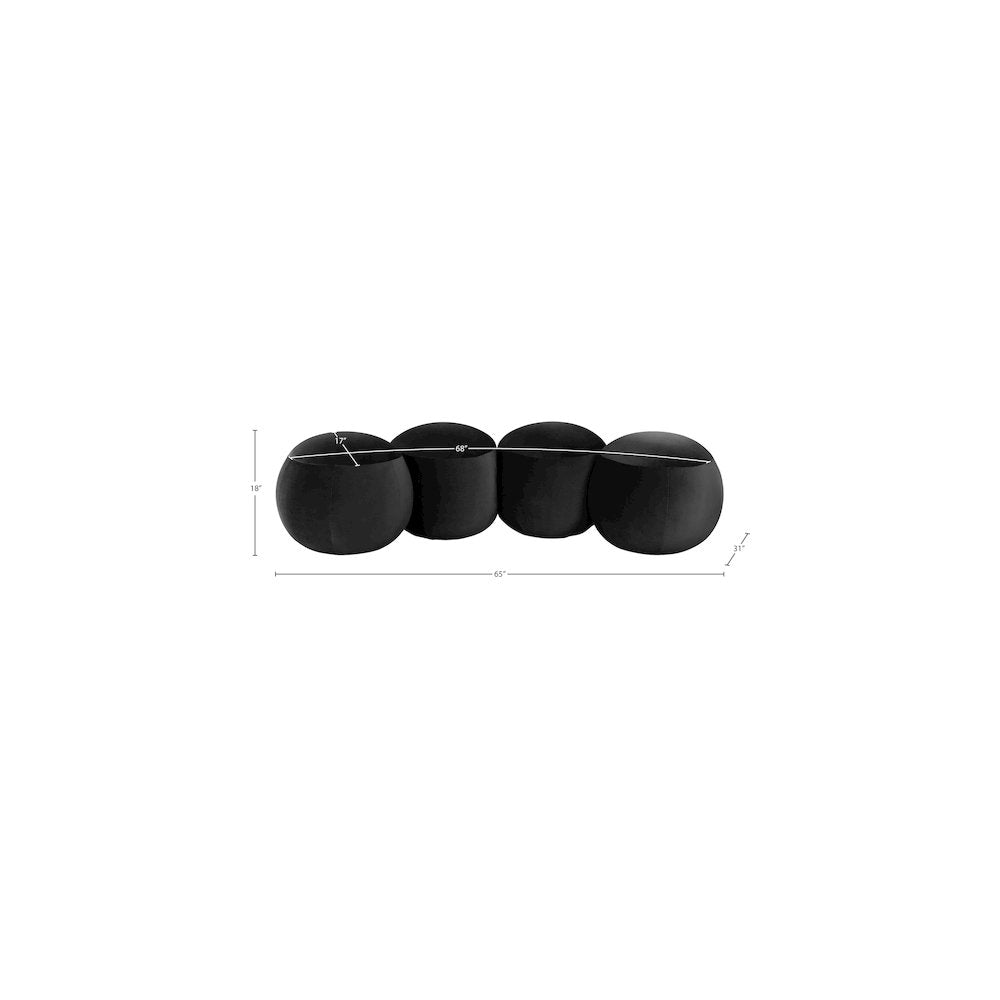 Apollo Black Velvet Bench