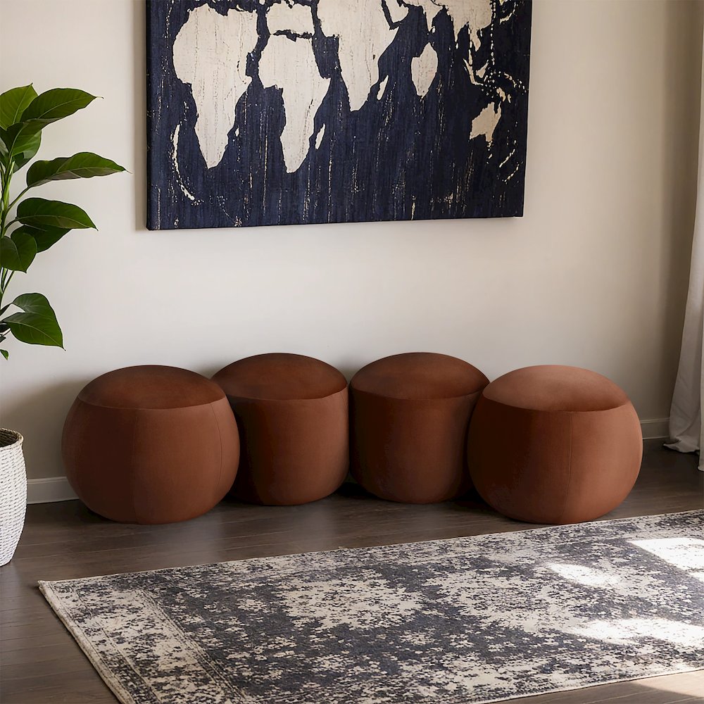 Apollo Cognac Velvet Bench