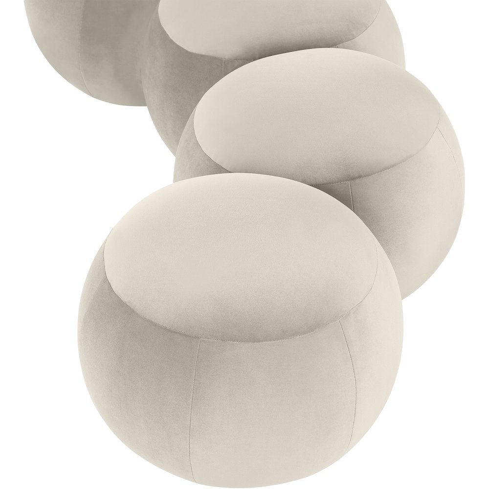 Apollo Cream Velvet Bench