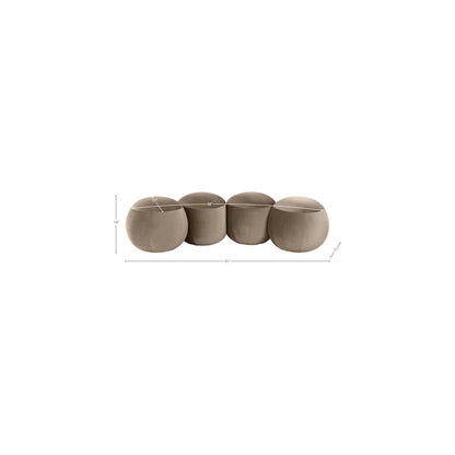 Apollo Taupe Velvet Bench