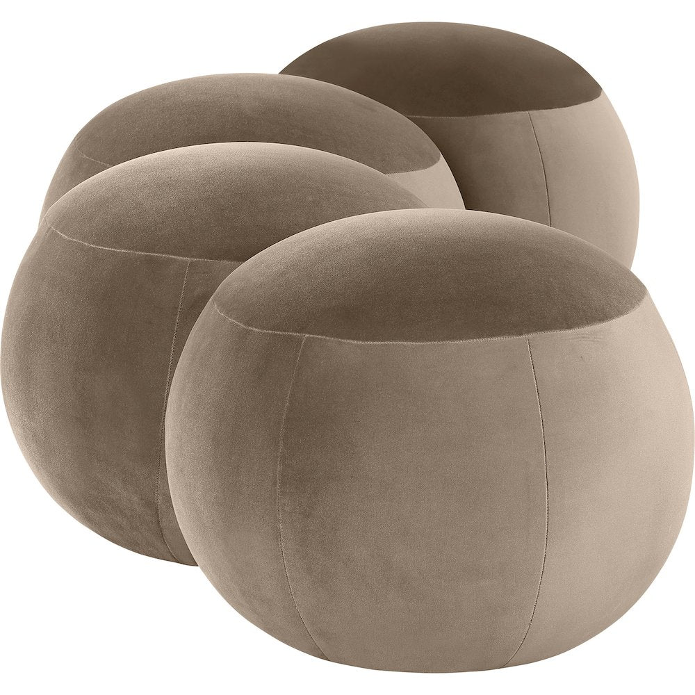Apollo Taupe Velvet Bench