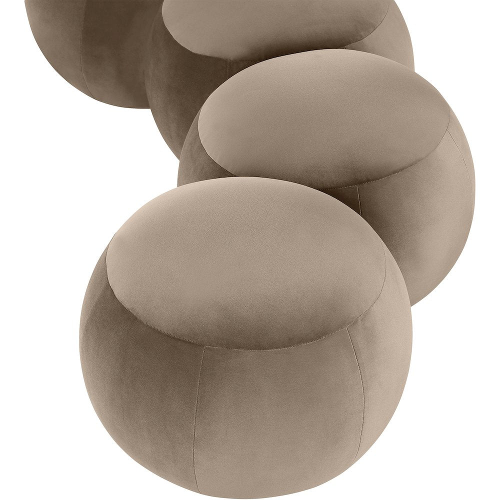 Apollo Taupe Velvet Bench