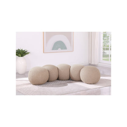 Apollo Beige Boucle Fabric Bench