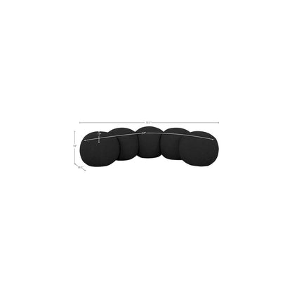 Apollo Black Boucle Fabric Bench