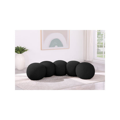 Apollo Black Boucle Fabric Bench