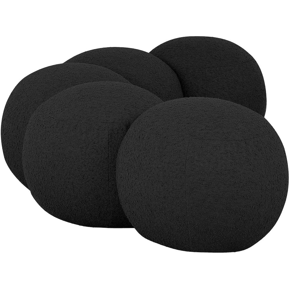 Apollo Black Boucle Fabric Bench
