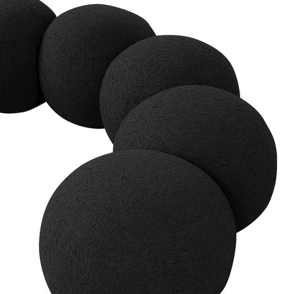 Apollo Black Boucle Fabric Bench