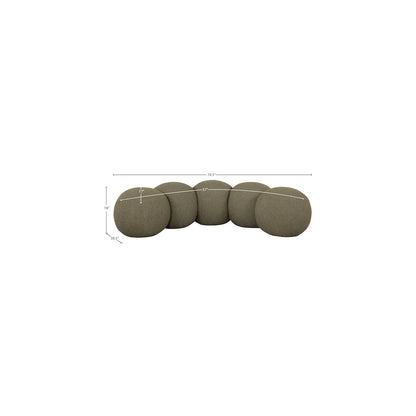 Apollo Olive Boucle Fabric Bench