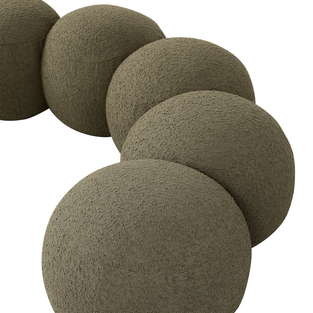 Apollo Olive Boucle Fabric Bench