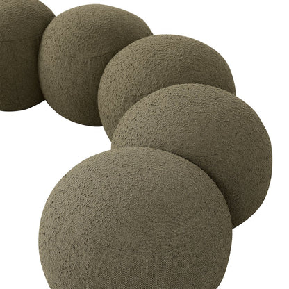 Apollo Olive Boucle Fabric Bench