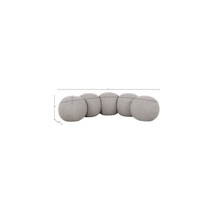 Apollo Taupe Boucle Fabric Bench