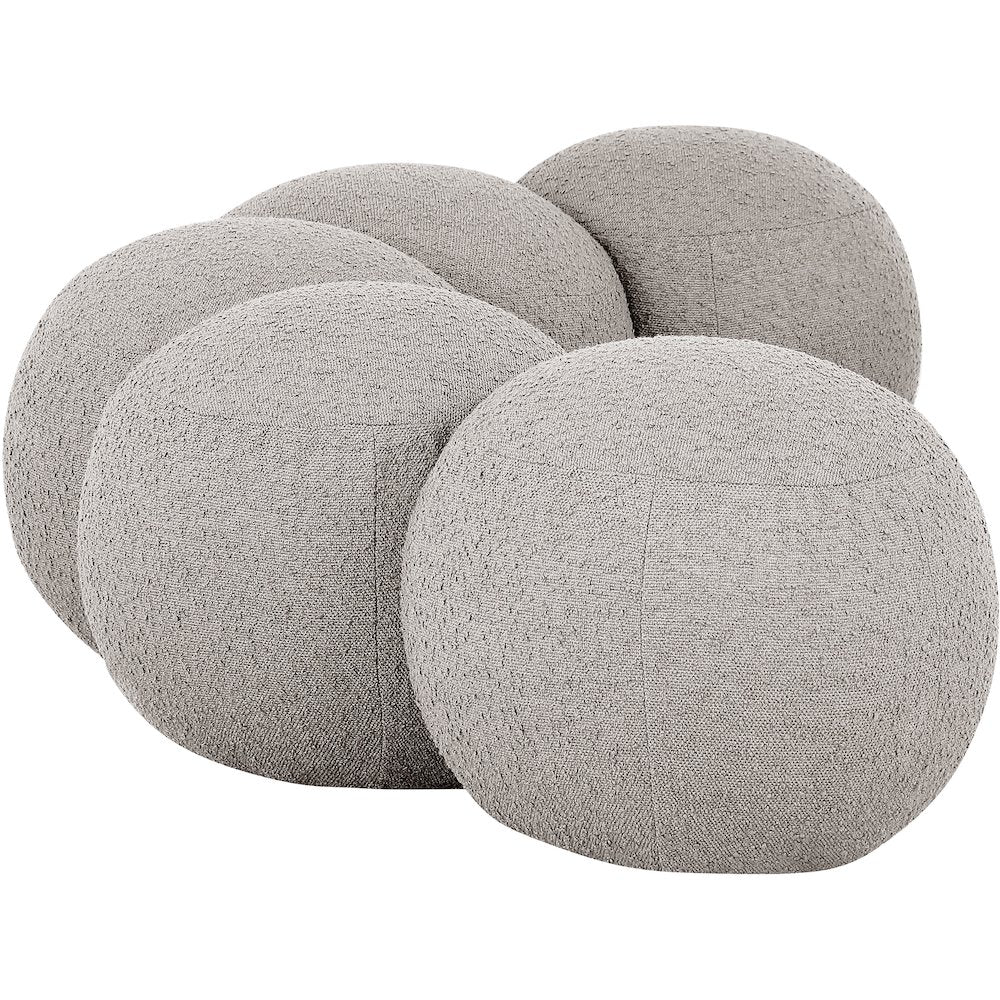 Apollo Taupe Boucle Fabric Bench
