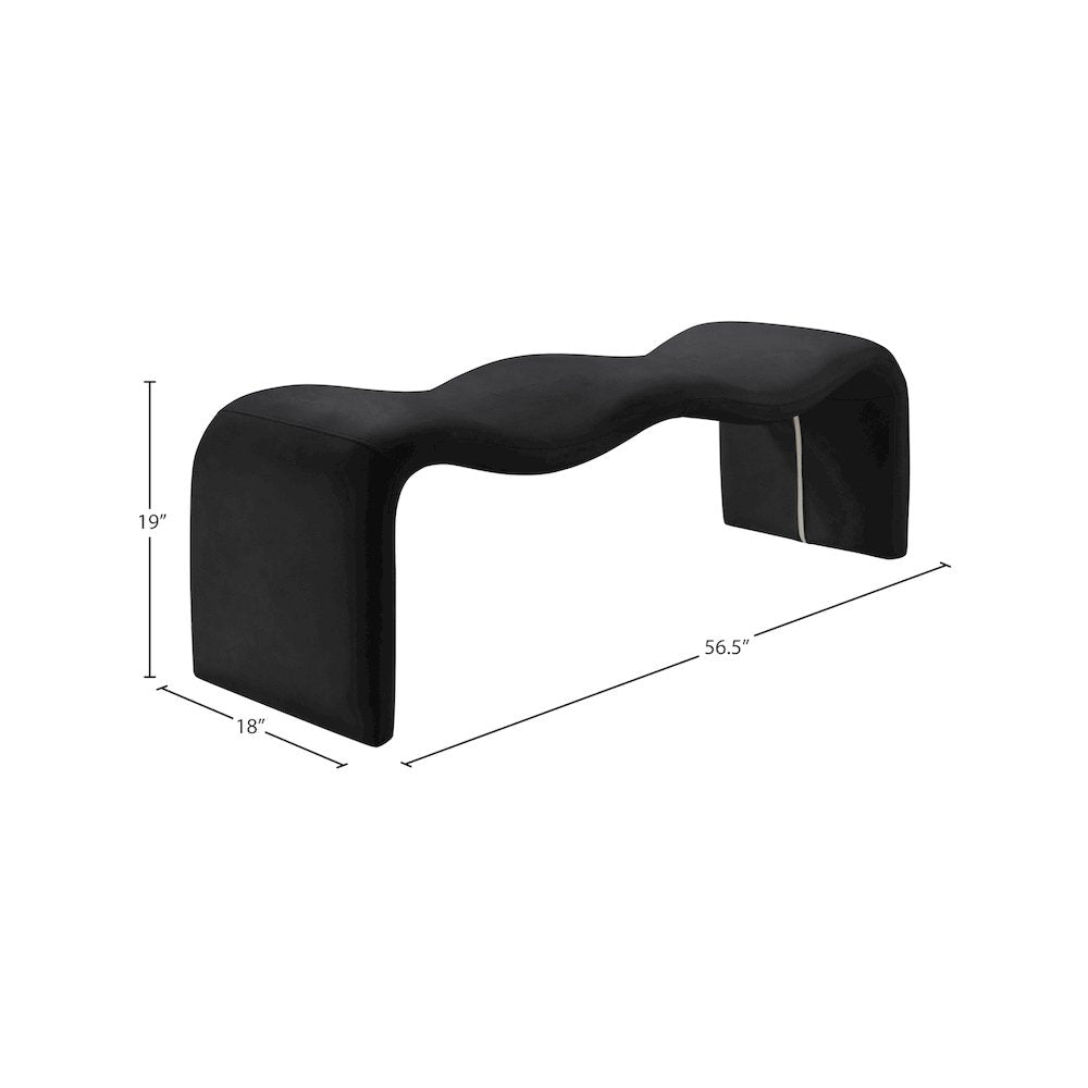 Willow Black Vegan Leather Bench