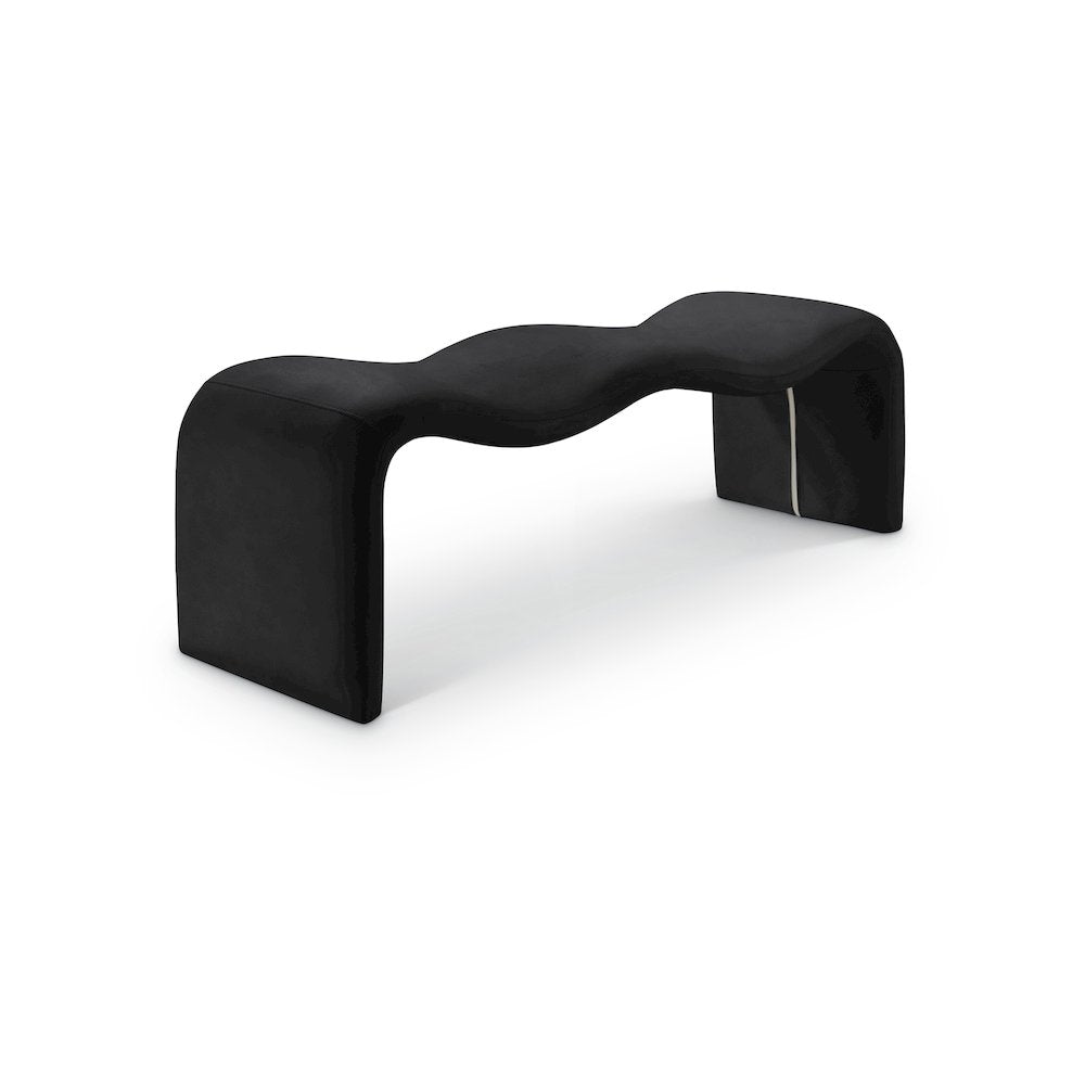 Willow Black Vegan Leather Bench