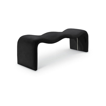 Willow Black Vegan Leather Bench