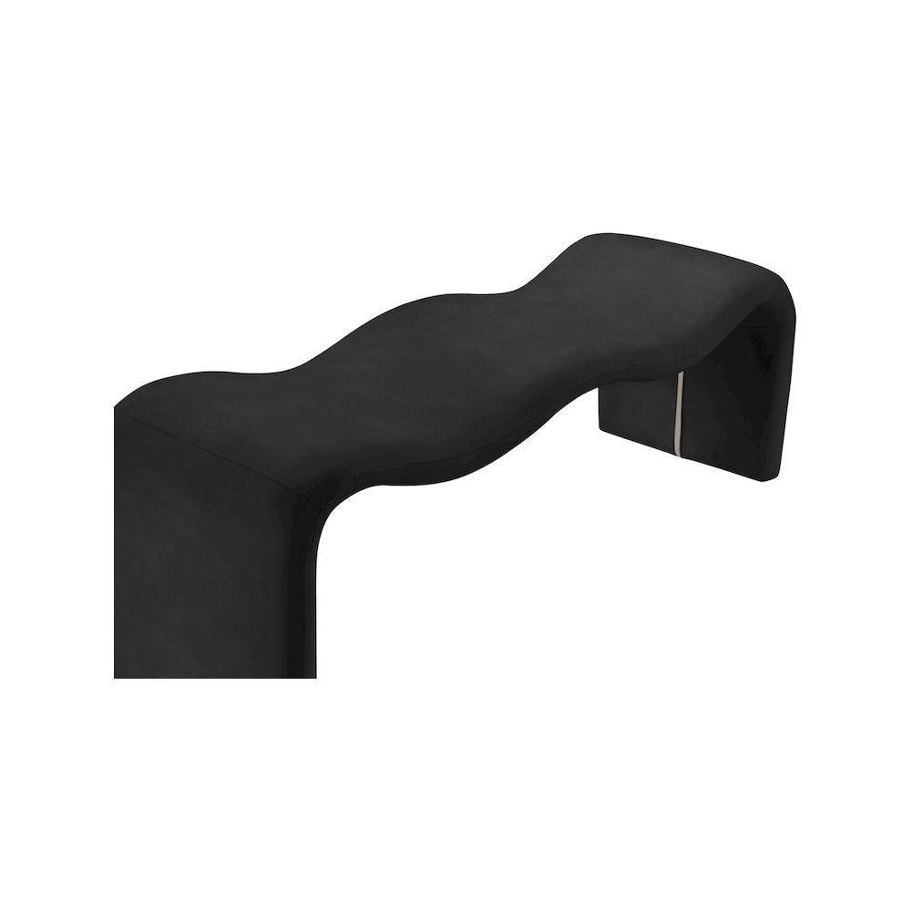 Willow Black Vegan Leather Bench
