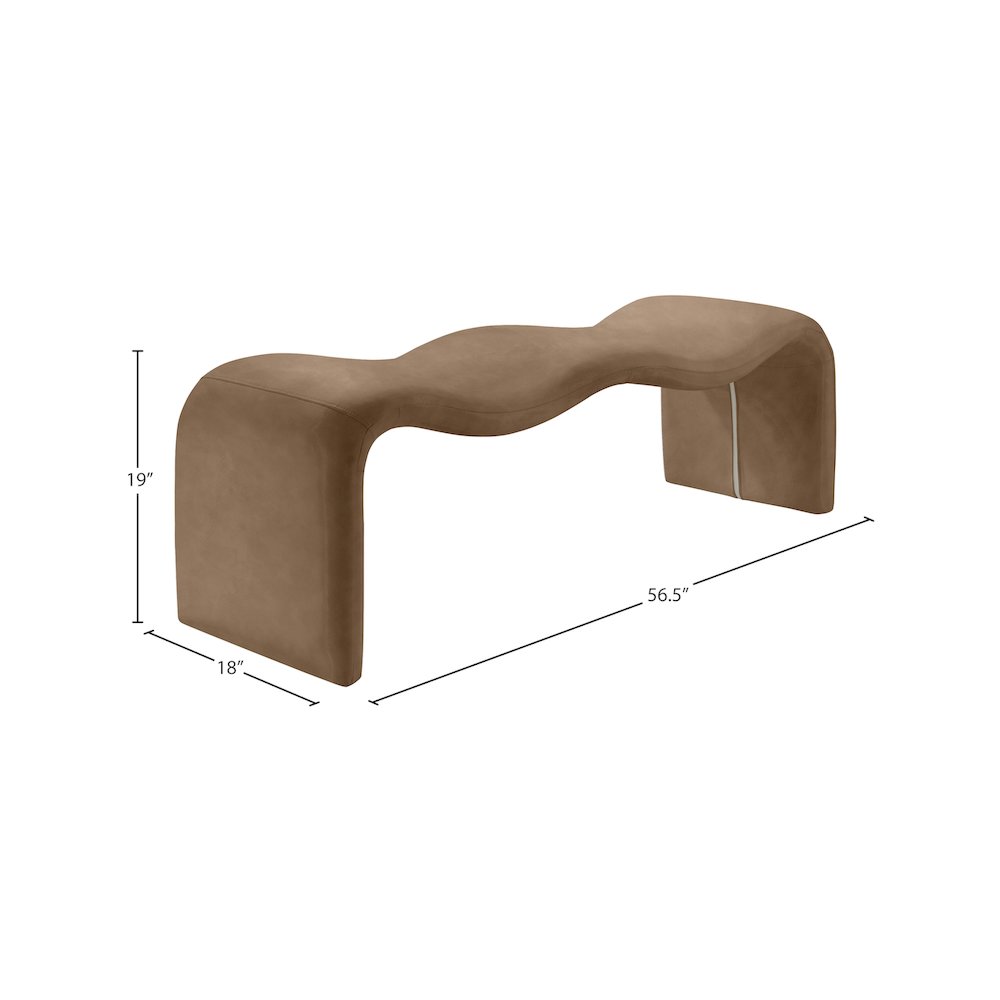 Willow Brown Vegan Leather Bench