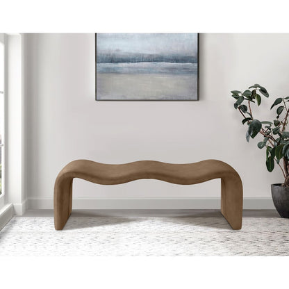 Willow Brown Vegan Leather Bench