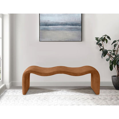 Willow Cognac Vegan Leather Bench