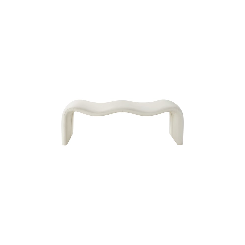 Willow Cream Vegan Leather Bench