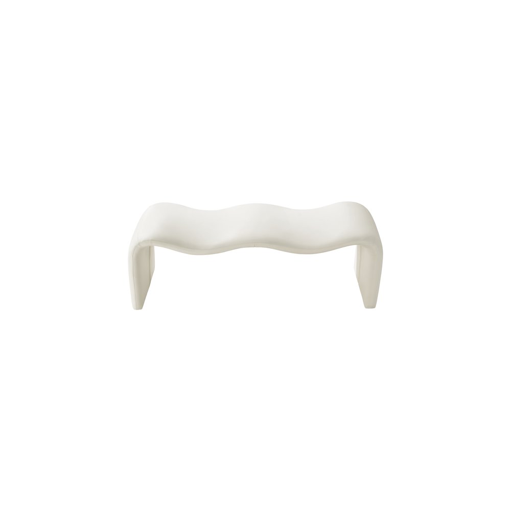 Willow Cream Vegan Leather Bench