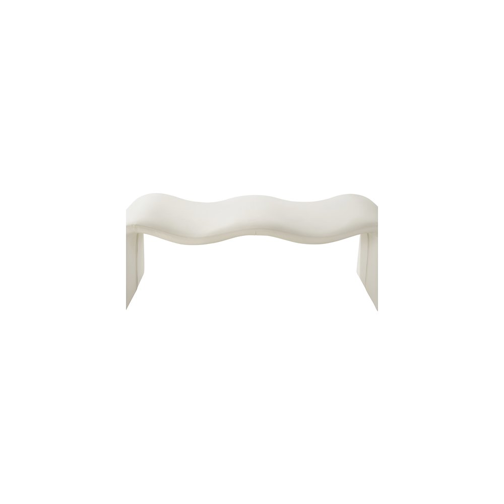 Willow Cream Vegan Leather Bench