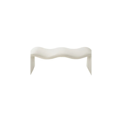 Willow Cream Vegan Leather Bench