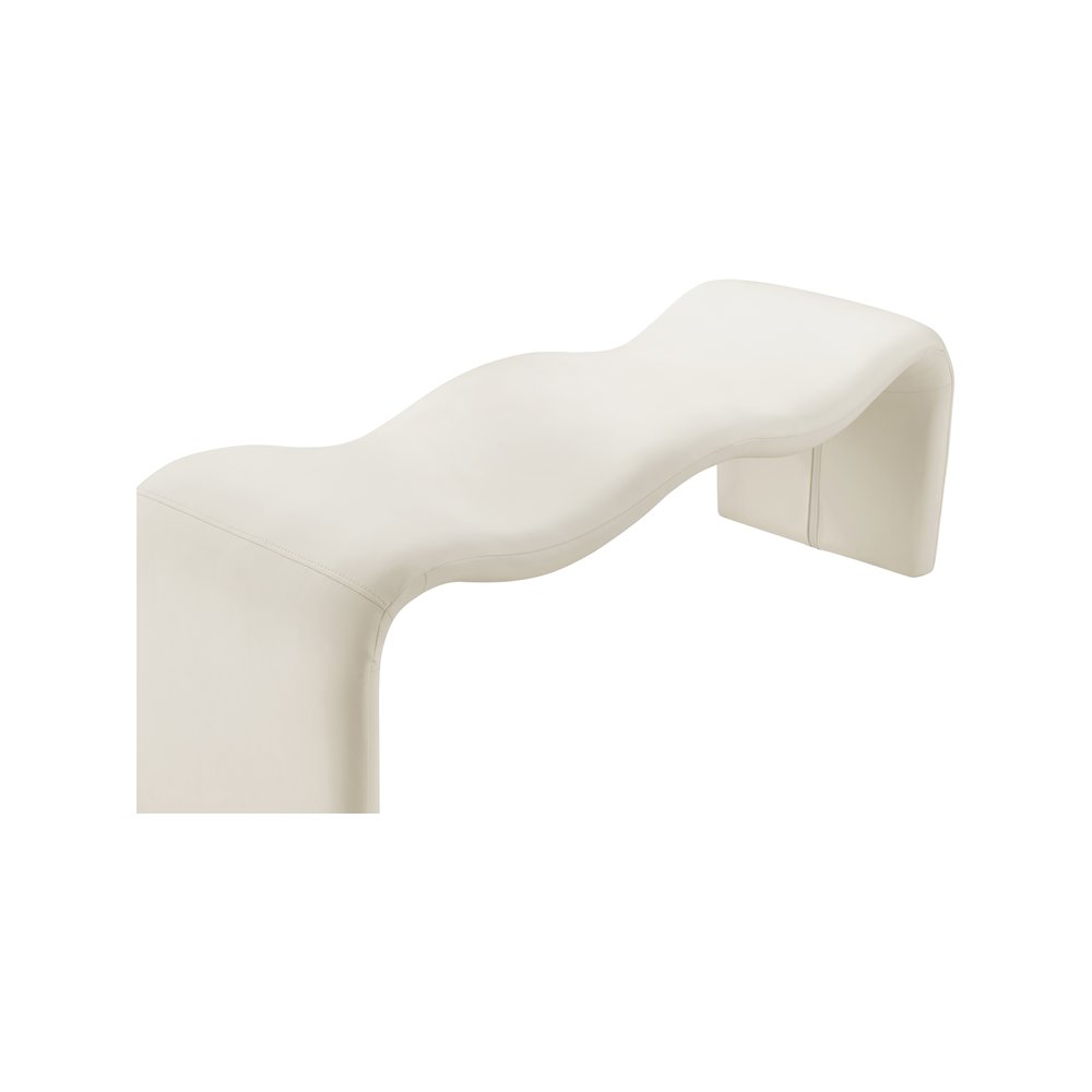 Willow Cream Vegan Leather Bench