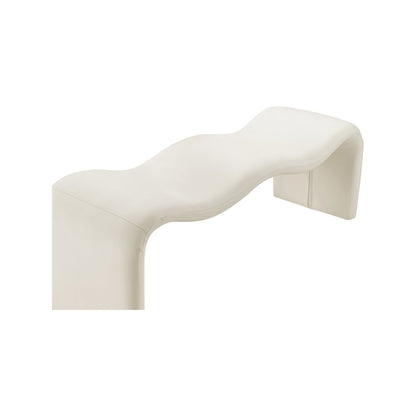 Willow Cream Vegan Leather Bench