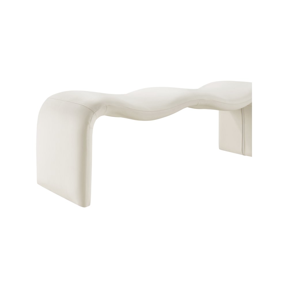 Willow Cream Vegan Leather Bench