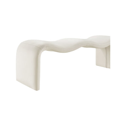 Willow Cream Vegan Leather Bench