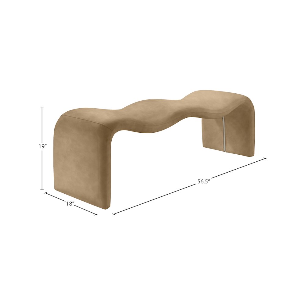 Willow Tan Vegan Leather Bench