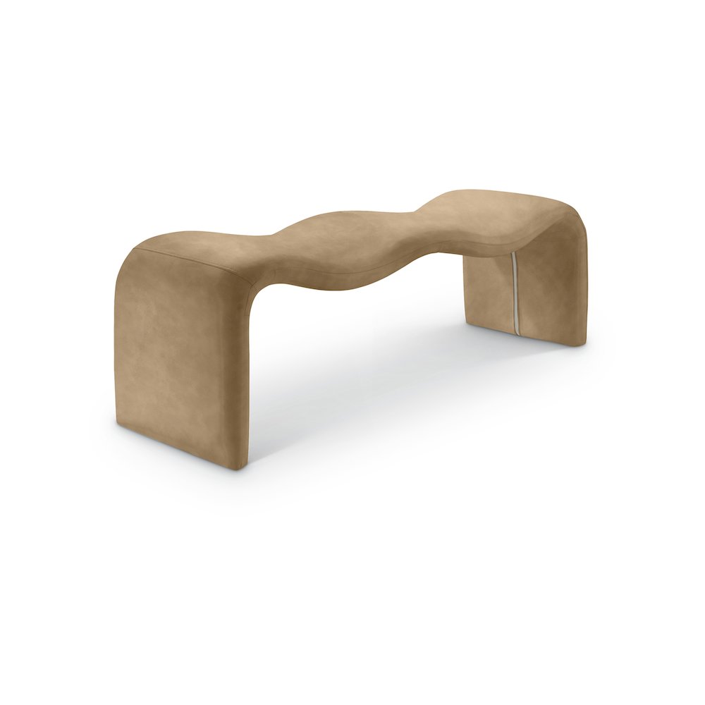 Willow Tan Vegan Leather Bench