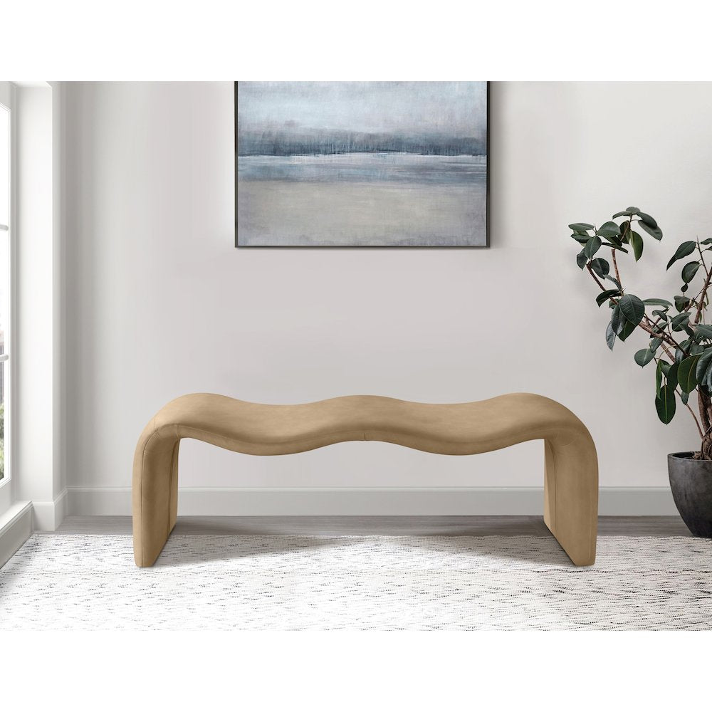 Willow Tan Vegan Leather Bench