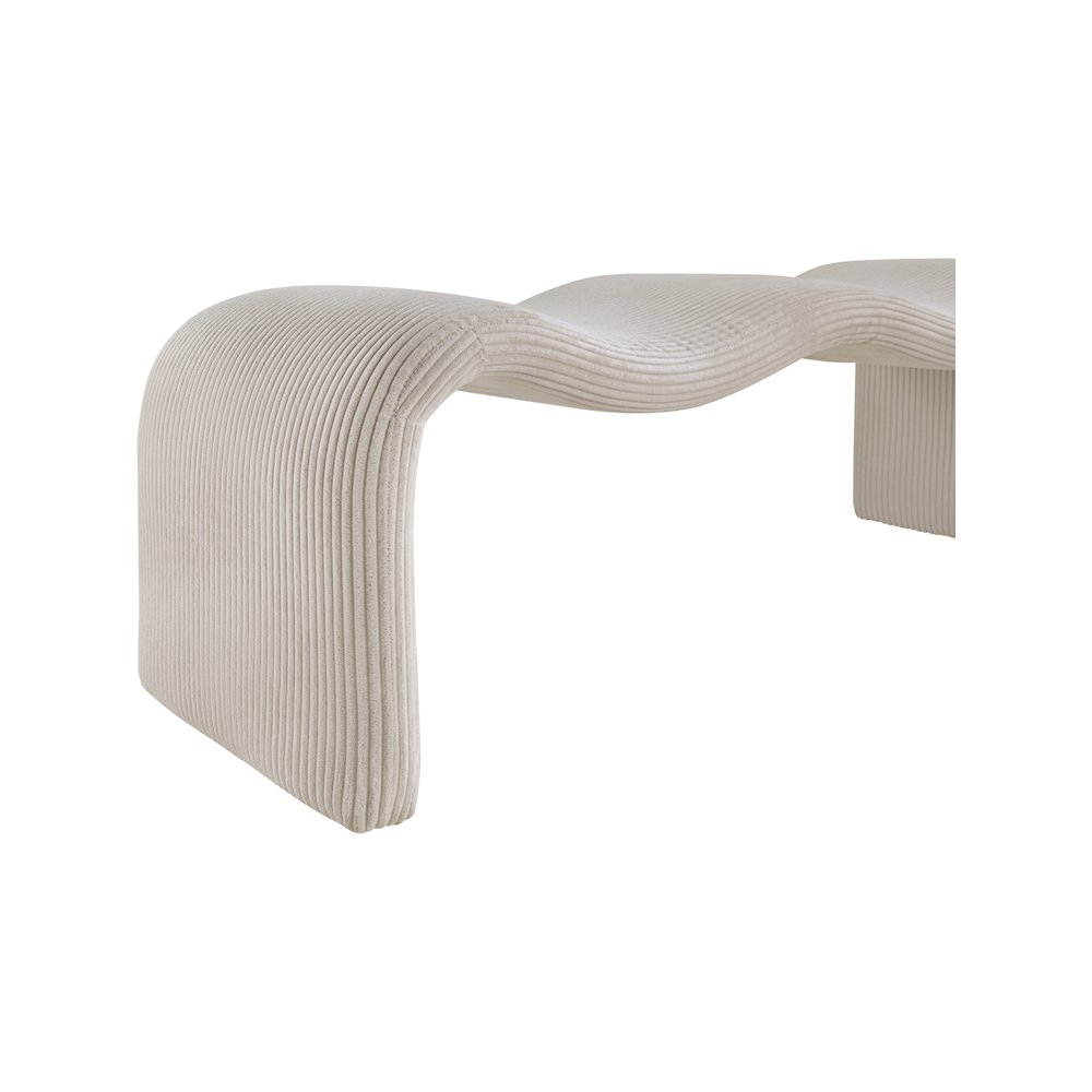 Willow Beige Corduroy Fabric Bench