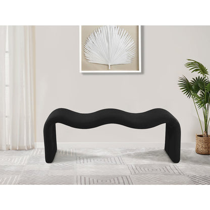 Willow Black Corduroy Fabric Bench
